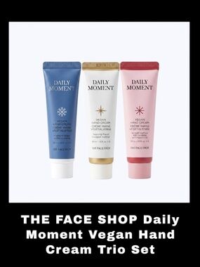 THE FACE SHOP Daily Moment 1.0 Fluid Ounces Vegan Hand Cream Trio Set